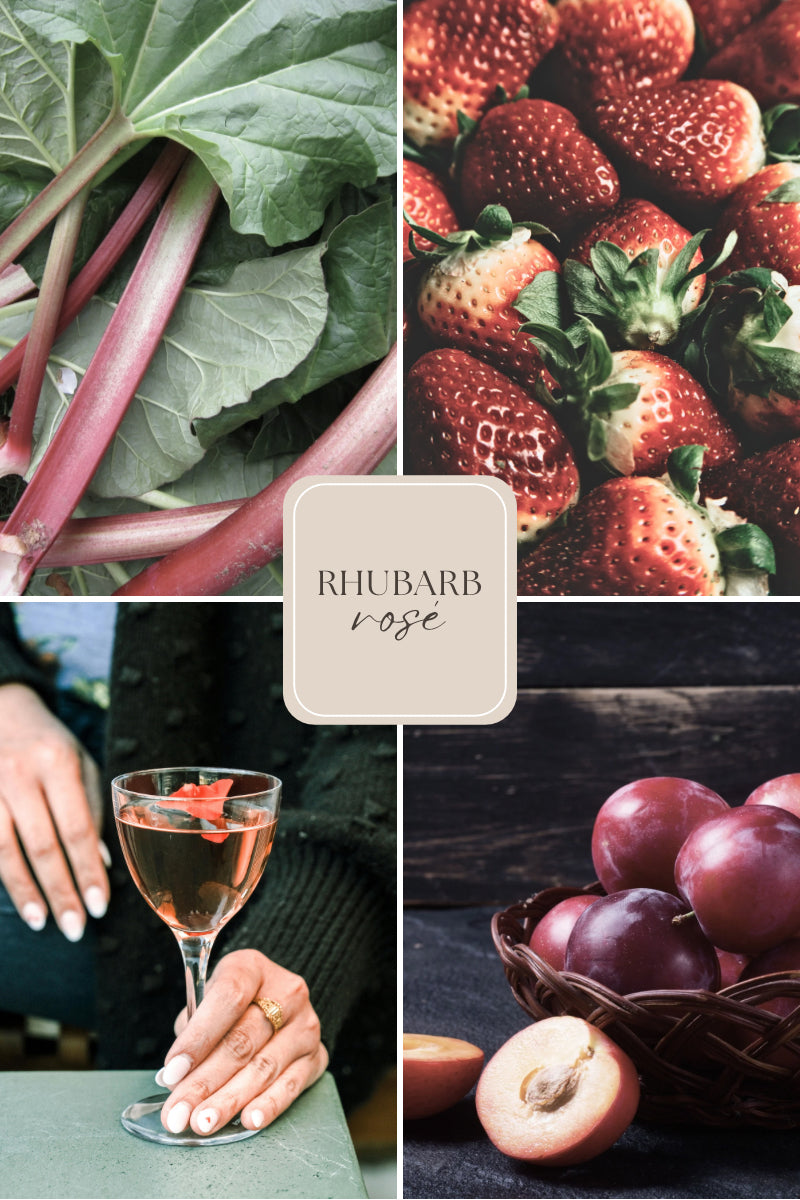 Doftljus i glasburk med guldlock – rabarber & jordgubbar – Rhubarb rosé –Signature candle