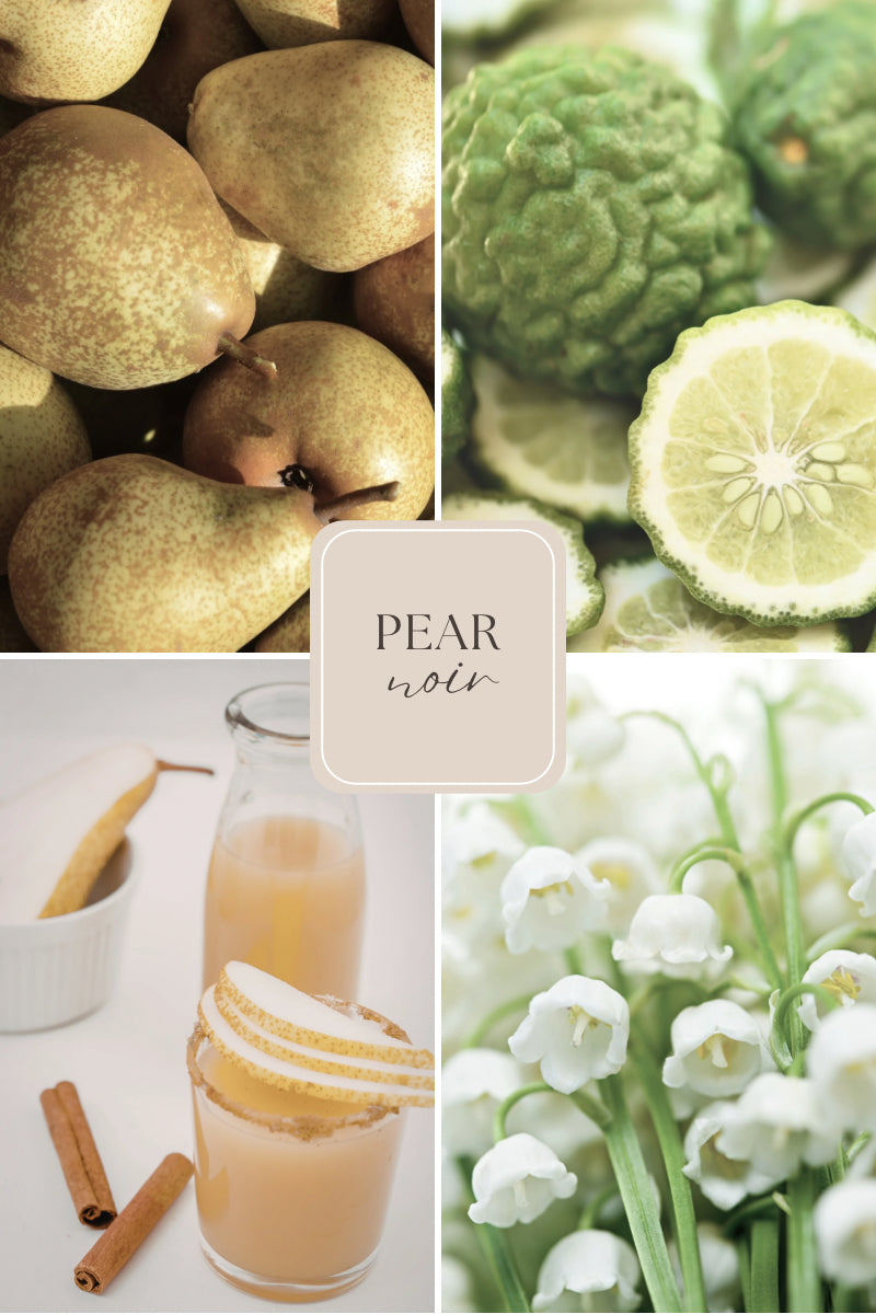 Doftljus i glasburk med guldlock – päron & patchouli – Pear noir –Signature candle