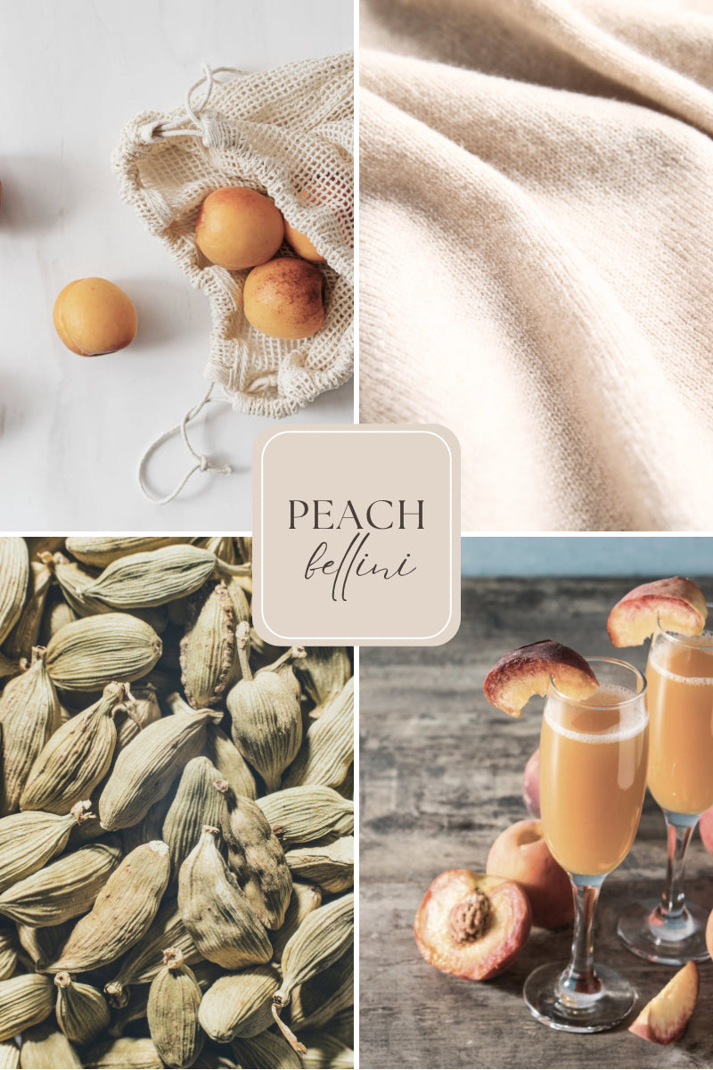 Doftljus i glasburk med guldlock – persika & mysk – Peach bellini –Signature candle